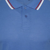 Mens Polo Shirt Top Men Striped Collar & Sleeves Tipping T-Shirt Summer Shirts Casual Gym Wear Pique Tops - Georgio Peviani