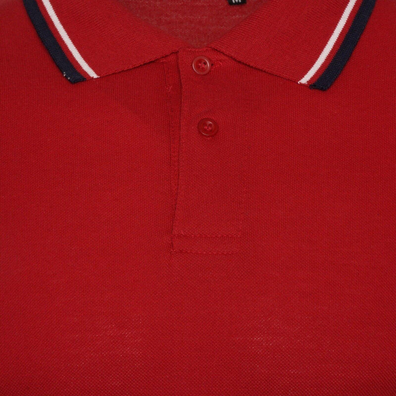 Mens Polo Shirt Top Men Striped Collar & Sleeves Tipping T-Shirt Summer Shirts Casual Gym Wear Pique Tops - Georgio Peviani