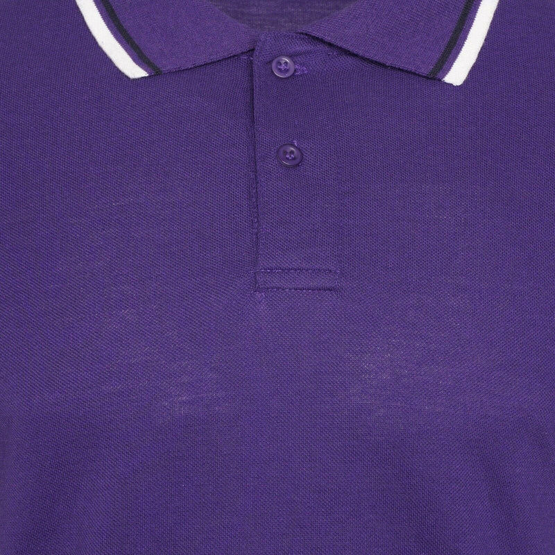 Mens Polo Shirt Top Men Striped Collar & Sleeves Tipping T-Shirt Summer Shirts Casual Gym Wear Pique Tops - Georgio Peviani