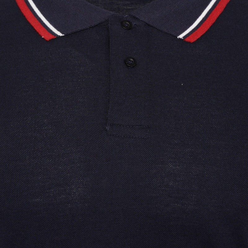 Mens Polo Shirt Top Men Striped Collar & Sleeves Tipping T-Shirt Summer Shirts Casual Gym Wear Pique Tops - Georgio Peviani