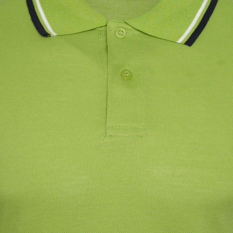 Mens Polo Shirt Top Men Striped Collar & Sleeves Tipping T-Shirt Summer Shirts Casual Gym Wear Pique Tops - Georgio Peviani