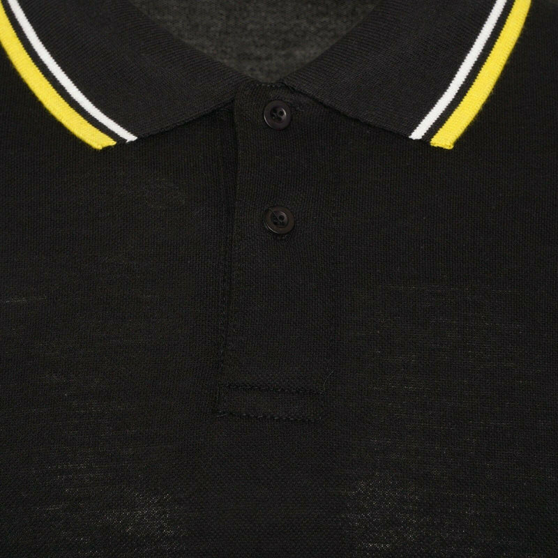 Mens Polo Shirt Top Men Striped Collar & Sleeves Tipping T-Shirt Summer Shirts Casual Gym Wear Pique Tops - Georgio Peviani