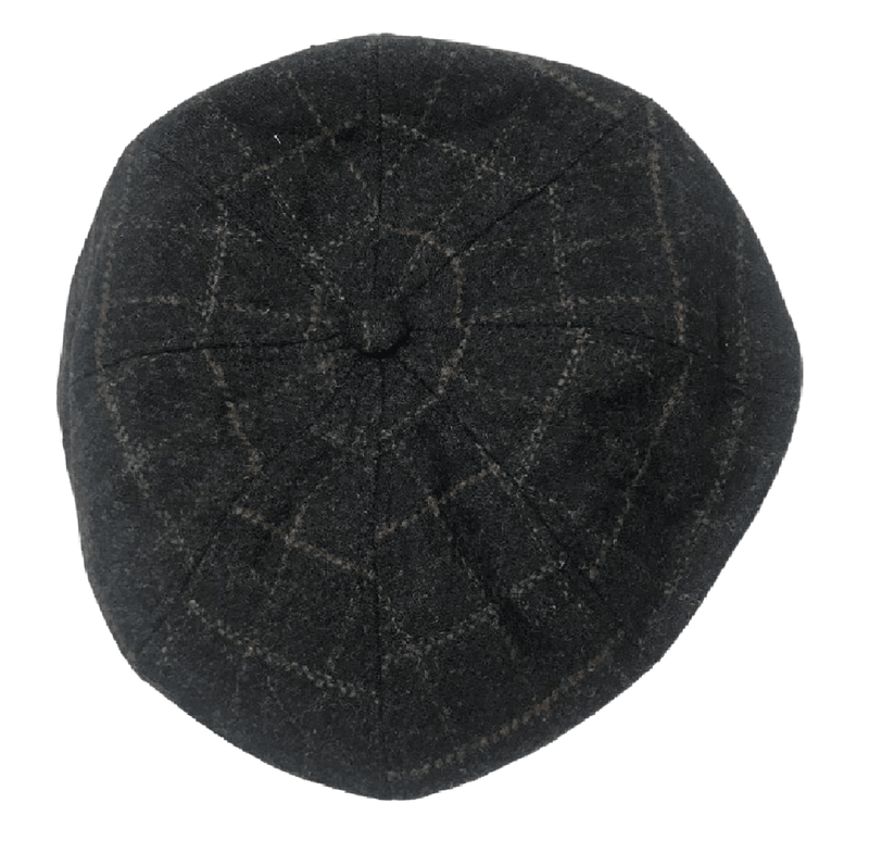 Mens 8 Panel Hat Peaky Blinders Flat Cap Newsboy Herringbone Tweed Baker Boy Gatsby Wool Hat - Georgio Peviani
