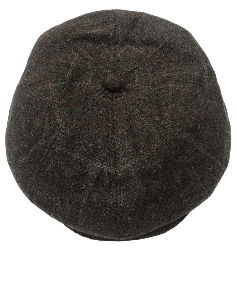 Mens 8 Panel Hat Peaky Blinders Flat Cap Newsboy Herringbone Tweed Baker Boy Gatsby Wool Hat - Georgio Peviani
