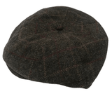 Mens 8 Panel Hat Peaky Blinders Flat Cap Newsboy Herringbone Tweed Baker Boy Gatsby Wool Hat - Georgio Peviani