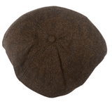 Mens 8 Panel Hat Peaky Blinders Flat Cap Newsboy Herringbone Tweed Baker Boy Gatsby Wool Hat - Georgio Peviani