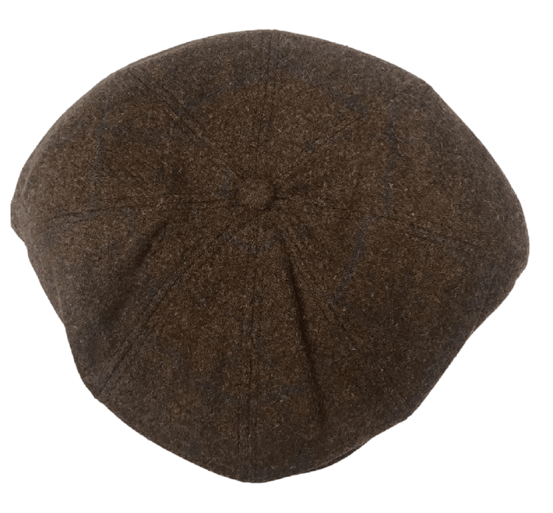 Mens 8 Panel Hat Peaky Blinders Flat Cap Newsboy Herringbone Tweed Baker Boy Gatsby Wool Hat - Georgio Peviani