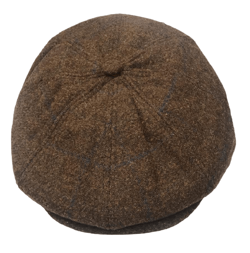 Mens 8 Panel Hat Peaky Blinders Flat Cap Newsboy Herringbone Tweed Baker Boy Gatsby Wool Hat - Georgio Peviani