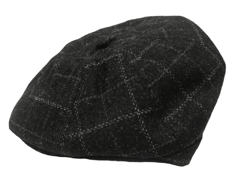 Mens 8 Panel Hat Peaky Blinders Flat Cap Newsboy Herringbone Tweed Baker Boy Gatsby Wool Hat - Georgio Peviani