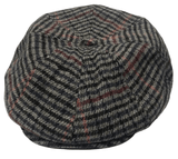 Mens Baker Boy Newsboy Flat Cap Hat Herringbone Gatsby 8 Panel Check Grandad Hat One Size - Georgio Peviani