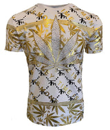 Men’s T Shirts Leaf Weed Cannabis Top Urban Hip Hop Tee Men Marijuana Ganja Shirt - Georgio Peviani