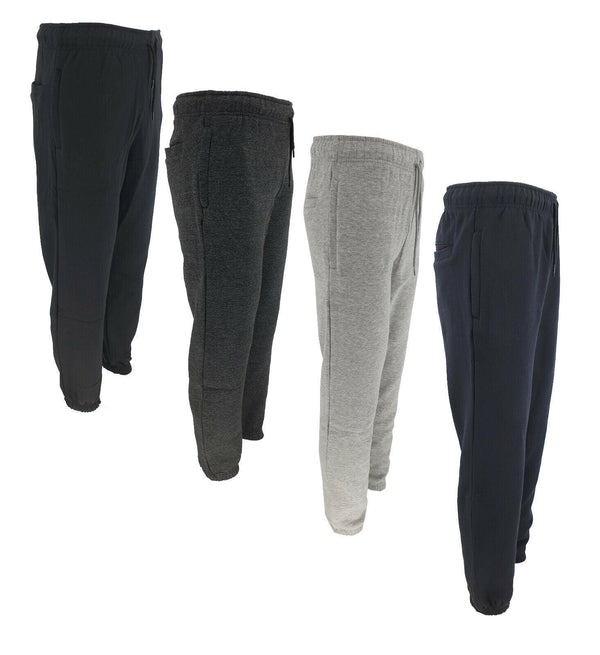 Men's Tracksuit Heavy Fleece Jogging Bottom Gym Sweat Jogger Pants Cuffed Hem - Georgio Peviani