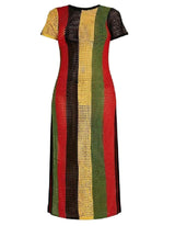 Rihanna Work Dress Rasta Jamaican Side Slit Split Mesh Carnival Riana Reggae - Georgio Peviani