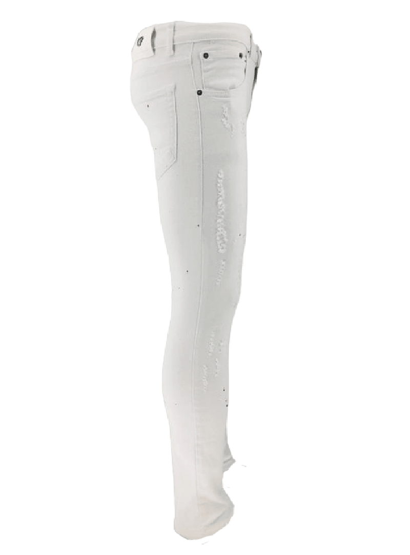 Mens Denim Jeans Georgio Peviani Slim Fit Ripped Soft Stretch Men Biker Pants - Georgio Peviani