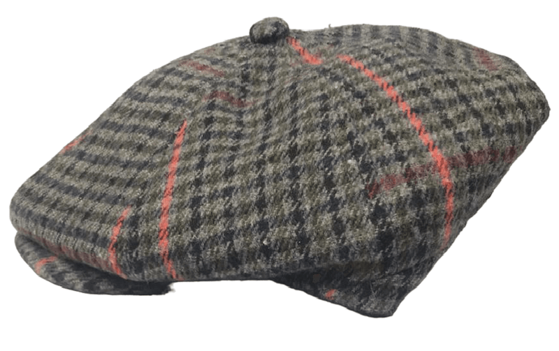 Mens Baker Boy Newsboy Flat Cap Hat Herringbone Gatsby 8 Panel Check Grandad Hat One Size - Georgio Peviani