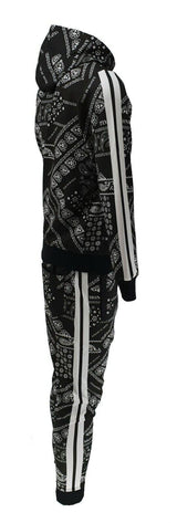 Men Tracksuit 2ps Set Tim Bottoms Joggers Bandana Print Urban Hip Hop Top Outfit - Georgio Peviani