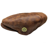 Mens PU Leather Newsboy Cap 8 Panel Flat Cap Gatsby Baker Boy Cabbie Peaky Hat - Georgio Peviani