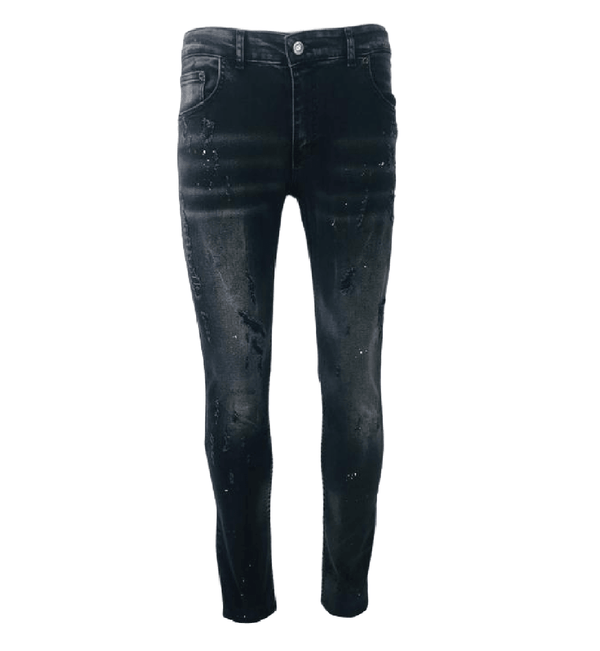 Mens Denim Jeans Georgio Peviani Slim Fit Ripped Soft Stretch Men Biker Pants - Georgio Peviani