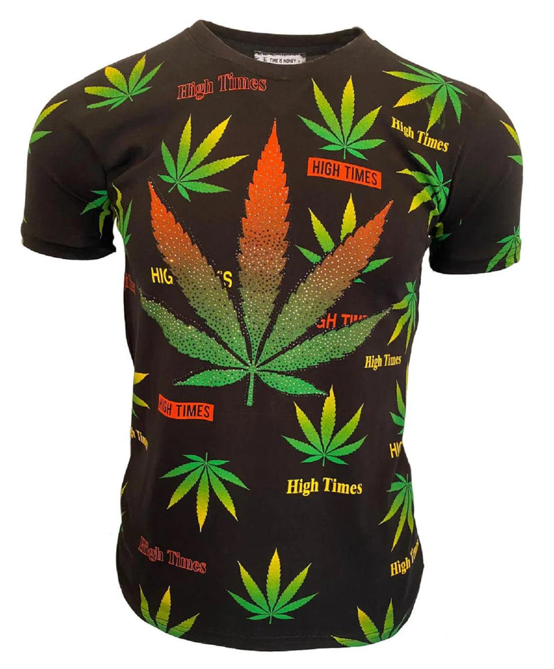 Men’s T Shirts Leaf Weed Cannabis Top Urban Hip Hop Tee Men Marijuana Ganja Shirt - Georgio Peviani