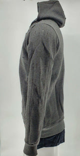 Mens Long Line Hip Hop Zip Up Frayed Hooded Sweatshirts Jacket Pullover Coat Top - Georgio Peviani