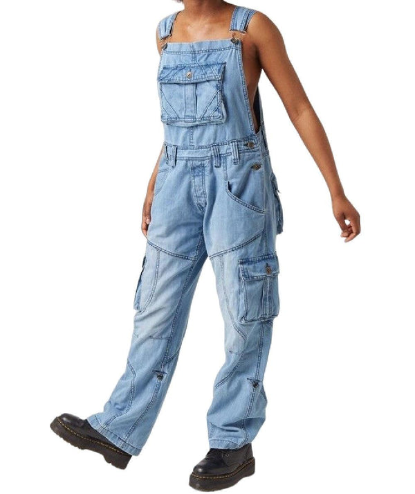 Mens Denim Jumpsuit Stonewash Blue Dungarees Bib Pants Overalls Bib And Brace Coveralls Jeans Trousers - Georgio Peviani