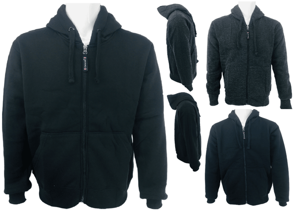 Mens Hooded Sweatshirt Men Full Zip Up Plain Hoodie Adult Fleece Zipper Hoody Top - Georgio Peviani