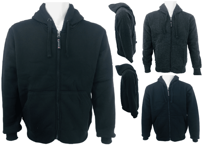Mens Hooded Sweatshirt Men Full Zip Up Plain Hoodie Adult Fleece Zipper Hoody Top - Georgio Peviani