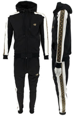 Mens Zip Up Hoodie & Joggers Tracksuit Set Men Black Matching Urban Fashion Sweatshirts Sweatpants Athletic Track Suit - Georgio Peviani