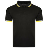 Mens Polo Shirt Top Men Striped Collar & Sleeves Tipping T-Shirt Summer Shirts Casual Gym Wear Pique Tops - Georgio Peviani