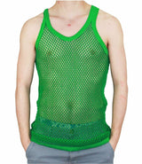 Mens Original Pendeen Vest Men Rasta Mesh Fishnet String Top Cotton Summer Gym Wear - Georgio Peviani