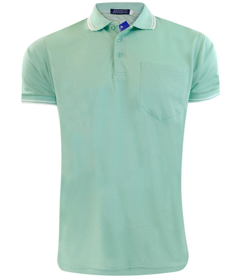 Mens Polo Shirt Cotton Pique Pocket Men Ribbed Tipping Collar PK T Shirt Summer Top Tee Gym Casual Wear