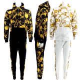 Mens Tracksuit Hoodie Sweatshirt & Jogger Pants Men's Set 3D Print 2-Pcs Suits Zipper Slim Jogging Sweatpants Athletic Track Suit - Georgio Peviani