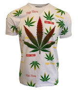 Men’s T Shirts Leaf Weed Cannabis Top Urban Hip Hop Tee Men Marijuana Ganja Shirt - Georgio Peviani