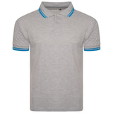 Mens Polo Shirt Top Men Striped Collar & Sleeves Tipping T-Shirt Summer Shirts Casual Gym Wear Pique Tops - Georgio Peviani