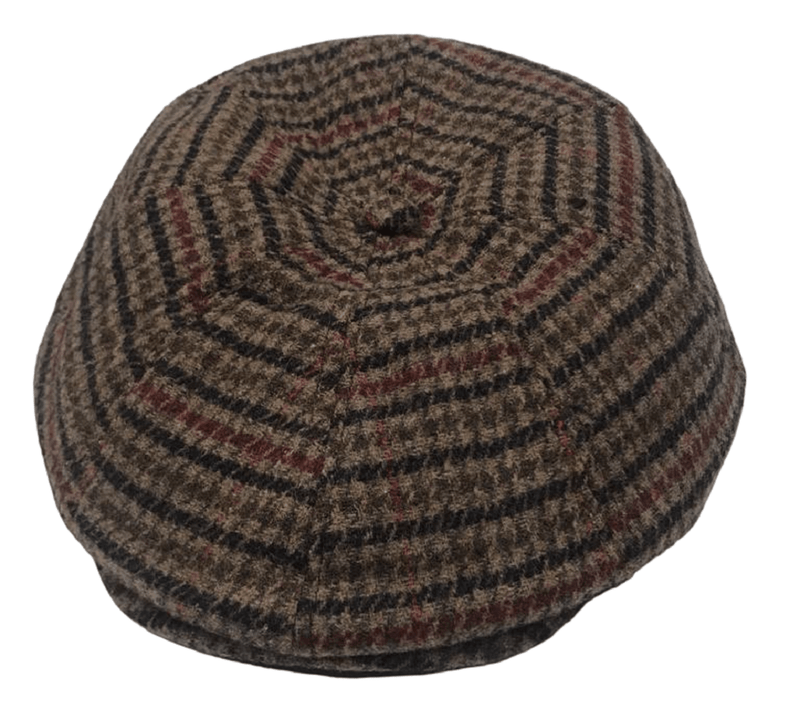 Mens Baker Boy Newsboy Flat Cap Hat Herringbone Gatsby 8 Panel Check Grandad Hat One Size - Georgio Peviani