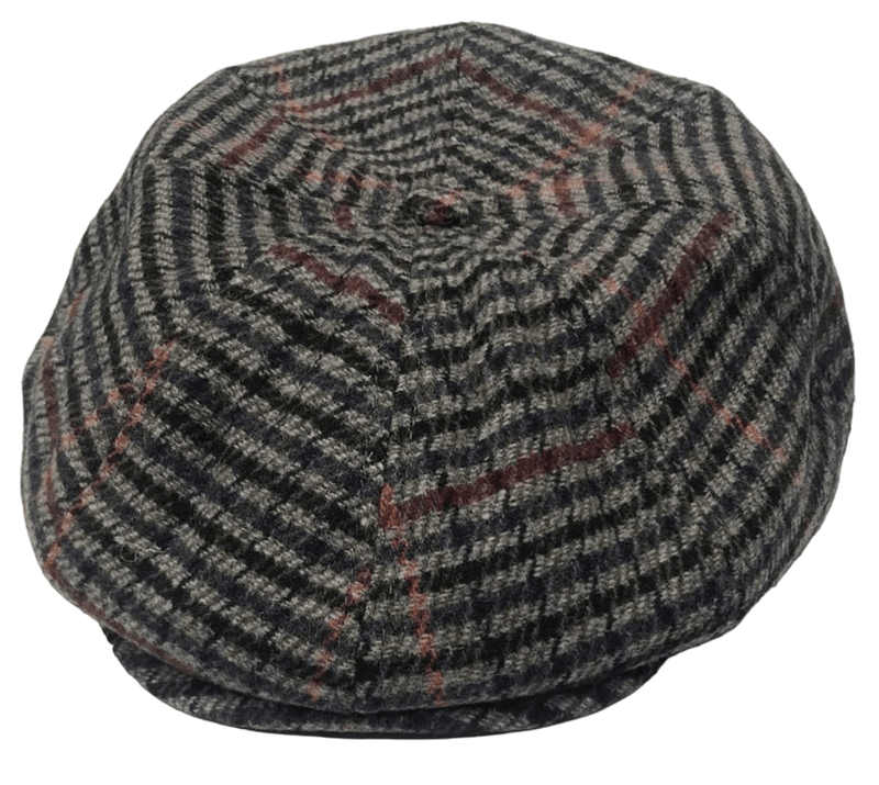 Mens Baker Boy Newsboy Flat Cap Hat Herringbone Gatsby 8 Panel Check Grandad Hat One Size - Georgio Peviani