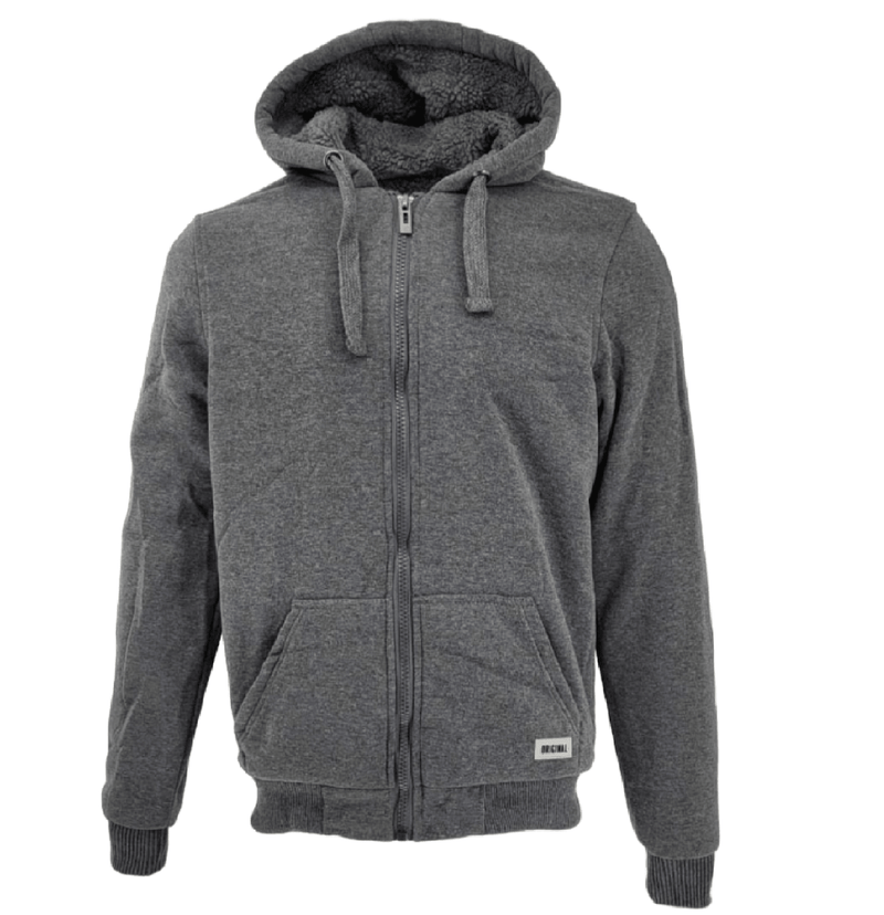 Fleece Fur Hoodie Winter Men Zipped Hoody Plain Sweatshirt Pullover Hooded M-XXL - Georgio Peviani