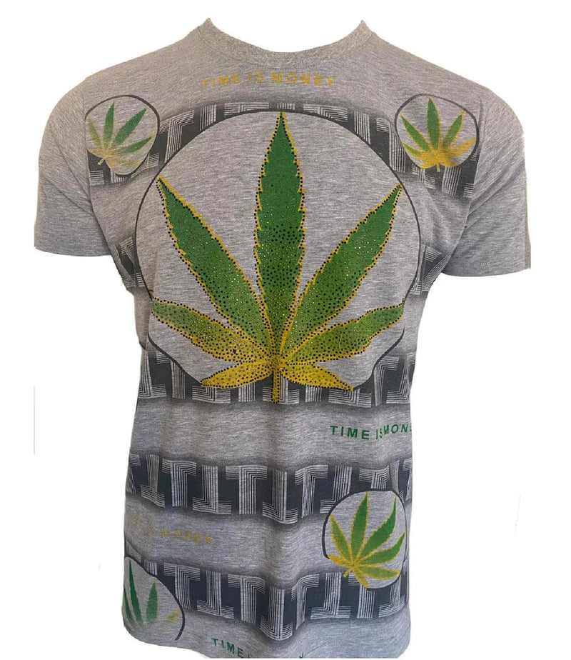 Men’s T Shirts Leaf Weed Cannabis Top Urban Hip Hop Tee Men Marijuana Ganja Shirt - Georgio Peviani