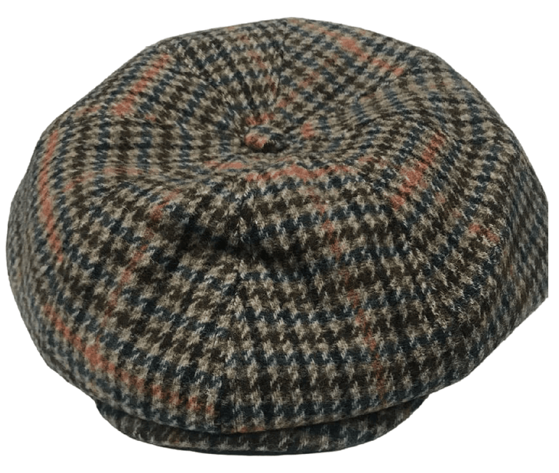 Mens Baker Boy Newsboy Flat Cap Hat Herringbone Gatsby 8 Panel Check Grandad Hat One Size - Georgio Peviani