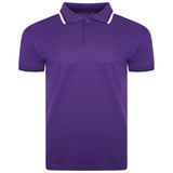 Mens Polo Shirt Top Men Striped Collar & Sleeves Tipping T-Shirt Summer Shirts Casual Gym Wear Pique Tops - Georgio Peviani