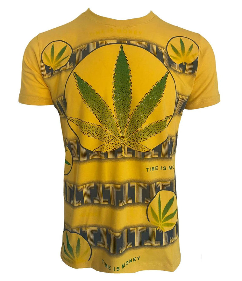 Men’s T Shirts Leaf Weed Cannabis Top Urban Hip Hop Tee Men Marijuana Ganja Shirt - Georgio Peviani