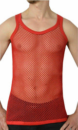 Mens Original Pendeen Vest Men Rasta Mesh Fishnet String Top Cotton Summer Gym Wear - Georgio Peviani