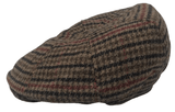 Mens Baker Boy Newsboy Flat Cap Hat Herringbone Gatsby 8 Panel Check Grandad Hat One Size - Georgio Peviani