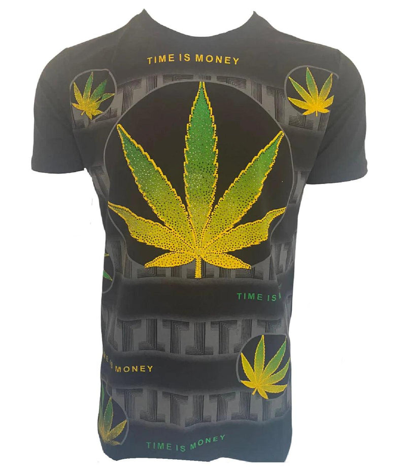 Men’s T Shirts Leaf Weed Cannabis Top Urban Hip Hop Tee Men Marijuana Ganja Shirt - Georgio Peviani