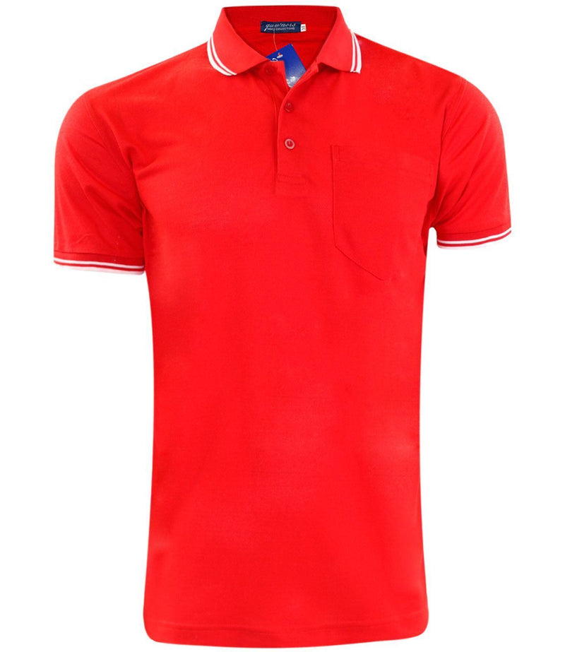 Mens Polo Shirt Cotton Pique Pocket Men Ribbed Tipping Collar PK T Shirt Summer Top Tee Gym Casual Wear