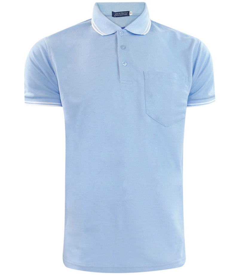 Mens Polo Shirt Cotton Pique Pocket Men Ribbed Tipping Collar PK T Shirt Summer Top Tee Gym Casual Wear