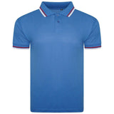 Mens Polo Shirt Top Men Striped Collar & Sleeves Tipping T-Shirt Summer Shirts Casual Gym Wear Pique Tops - Georgio Peviani