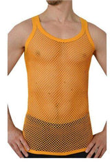 Mens Original Pendeen Vest Men Rasta Mesh Fishnet String Top Cotton Summer Gym Wear - Georgio Peviani