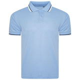 Mens Polo Shirt Top Men Striped Collar & Sleeves Tipping T-Shirt Summer Shirts Casual Gym Wear Pique Tops - Georgio Peviani