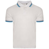 Mens Polo Shirt Top Men Striped Collar & Sleeves Tipping T-Shirt Summer Shirts Casual Gym Wear Pique Tops - Georgio Peviani